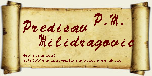 Predisav Milidragović vizit kartica